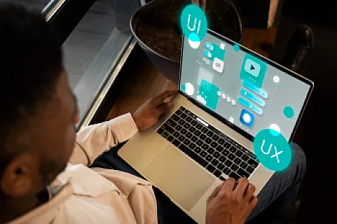 Website developer working on high-performance web application