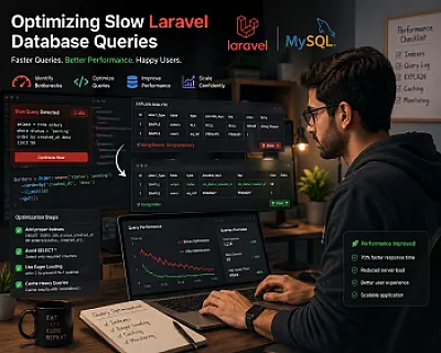 Developer optimizing slow Laravel database queries